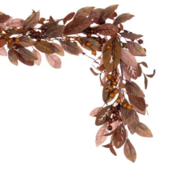 Vickerman 5' Artificial Light Brown Fall Berry And Wood Leaf Garland -Bedding Promotion GUEST ccb202a6 1948 4f29 82b7 c682d4d52ab1