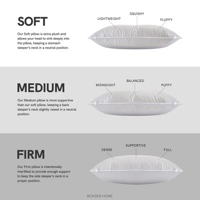 2 Pack Soft White Duck Feather & Down Bed Pillow | BOKSER HOME 9 2 Pack Soft White Duck Feather & Down Bed Pillow | BOKSER HOME - Image 7