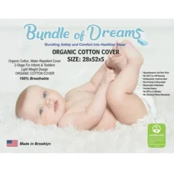 Bundle Of Dreams White Organic Cotton Zipper 5" Crib Mattress Cover -Bedding Promotion GUEST d3050399 164c 4e76 9e46 ac8bdd9271a7