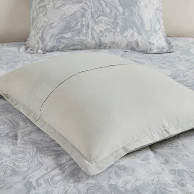 7pc Karlene Cotton Sateen Comforter Set Gray 5 7pc Karlene Cotton Sateen Comforter Set Gray - Image 3