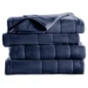 Sunbeam Full Electric Heated Fleece Blanket In Blue With Dial Control