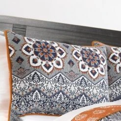 Medina Reversible Cotton Sham Standard 20"" X 26"" Saffron By Greenland Home Fashion