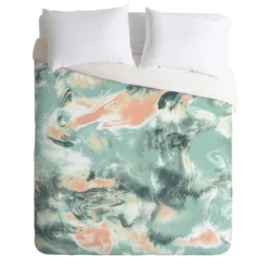 Green Jacqueline Maldonado Marble Mist Duvet Cover - Deny Designs -Bedding Promotion GUEST d5d450ac 9110 4d2f ae1b e4c36d616f0d