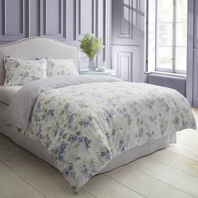 Laura Ashley 2pc Wisteria Twin Microfleece Duvet Cover Set Gray 3 Laura Ashley 2pc Wisteria Twin Microfleece Duvet Cover Set Gray