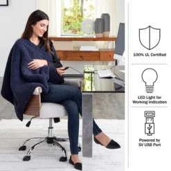 Heated Blanket 2-Pack - USB-Powered Fleece Throw Blankets For Travel, Home, Office, Or Camping - Winter Car Accessories By Stalwart (Navy Blue) -Bedding Promotion GUEST db1c9304 3887 44cf 8d3a c0b78052c08a