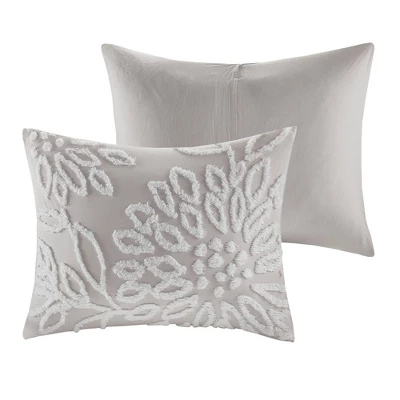 Danica Tufted Cotton Chenille Floral Duvet Cover Set - Madison Park 5 Danica Tufted Cotton Chenille Floral Duvet Cover Set - Madison Park - Image 3