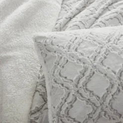 Pawz By Bearpaw 3pc King Elise Trellis Faux Fur Shearling Comforter Set Gray -Bedding Promotion GUEST de61babc 4c72 4d0b 8ce1 3e7261a9a727