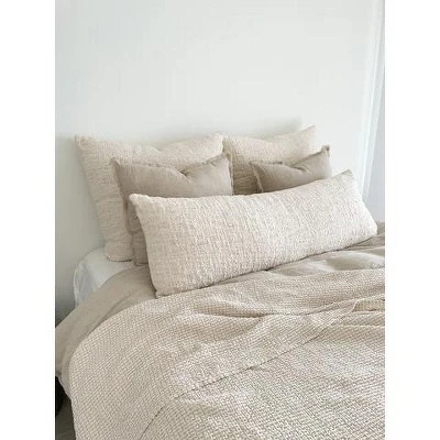 Ivory & Taupe Cotton Waffle Weave Bed Blanket - Anaya 8 Ivory & Taupe Cotton Waffle Weave Bed Blanket - Anaya - Image 6