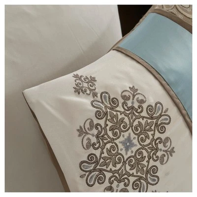 Sharon 7pc Polyester Jacquard Comforter Bedding Set With Bedskirt 7 Sharon 7pc Polyester Jacquard Comforter Bedding Set With Bedskirt - Image 5