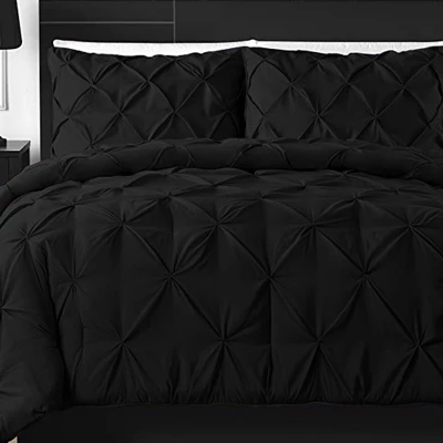 ELuxury 3pc Pin Tuck Comforter Set 3 ELuxury 3pc Pin Tuck Comforter Set