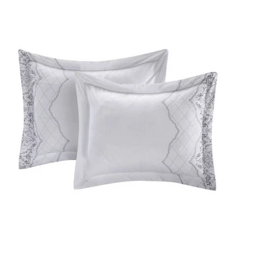 Chic Home Design Queen 8pc Gratia Comforter & Sham Set White 4 Chic Home Design Queen 8pc Gratia Comforter & Sham Set White - Image 2