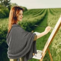 PiccoCasa 100% Cotton Knit Throw Blanket Soft Lightweight Decorative Knitted Blankets -Bedding Promotion GUEST e4b38e57 9c15 4fcf 8b83 a5cc95bdf905