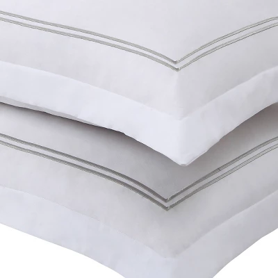 2pk Microfiber Baratta Embroidery Stitched Sham - Luxury Hotel 4 2pk Microfiber Baratta Embroidery Stitched Sham - Luxury Hotel - Image 2