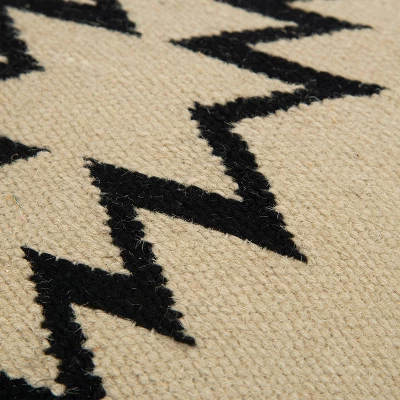 Ivory/Black Southwestern Stripe Throw Pillow 18"x18" - Rizzy Home 4 Ivory/Black Southwestern Stripe Throw Pillow 18"x18" - Rizzy Home - Image 2