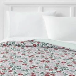 Microfiber Reversible Floral Print Comforter Light Purple/Mint Green - Room Essentials™ -Bedding Promotion GUEST eaf962da 0b45 45f4 a772 43b7646ca4f6