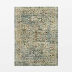 Ledges Digital Floral Print Distressed Persian Rug Green - Threshold™ Designed By Studio McGee -Bedding Promotion GUEST eafd3dca 0c26 4adc 8ff9 086ab3b619ea