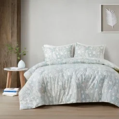 Anya Vine Printed Cotton Comforter Set Aqua Blue - Urban Habitat -Bedding Promotion GUEST ed688d8c 8ffe 4fe2 aa06 6a74a7840576