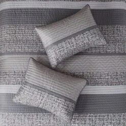 6pc Harmony Jacquard Reversible Quilt Set Gray/Taupe - Madison Park -Bedding Promotion GUEST ee28c5f8 6783 4b7e b948 1abb4fccc254