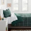 Grid Print Microfiber Reversible Comforter & Sheet Set Dark Green - Room Essentials™ -Bedding Promotion GUEST f2916d48 beca 4579 83de 73f308bcc6b6