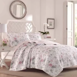 Pink Breezy Floral Quilt Set - Laura Ashley