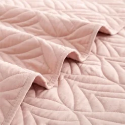 Peace Nest Pink Leaf Pattern Quilted Microfiber Coverlet Set 12 Peace Nest Pink Leaf Pattern Quilted Microfiber Coverlet Set -Bedding Promotion GUEST f5c60070 0df4 4f12 8796 03404ea4d940