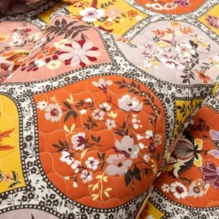 Lush Décor 3pc Bohemian Flower Reversible Oversized Cotton Quilt Set Orange/Lilac -Bedding Promotion GUEST f6b25013 c9ae 4bfd 9e7c e2d5b04254b0