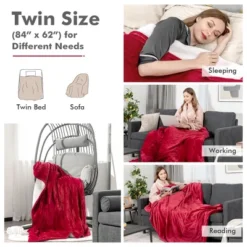 Tangkula 84" X 62" Twin Size Electric Heated Blanket, 5 Heating Levels, 10 Hours Auto Off, Cozy Flannel & Fabric, Overheat Protection Red 17 Tangkula 84" X 62" Twin Size Electric Heated Blanket, 5 Heating Levels, 10 Hours Auto Off, Cozy Flannel & Fabric, Overheat Protection Red -Bedding Promotion GUEST f6e2686d 26b7 4f49 a330 d72518b66780