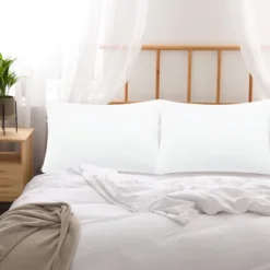 2 Pcs King 20"x36" 1800 Series Soft Brushed Microfiber Soft With Zipper Pillowcase White - PiccoCasa