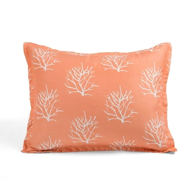 Coastal Reef Feather Reversible Quilt Set Blue/Coral - Lush Décor 7 Coastal Reef Feather Reversible Quilt Set Blue/Coral - Lush Décor - Image 5