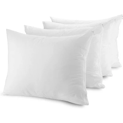 The Grand Zippered Poly/Cotton Pillow Protector Set Of 4 White 10 The Grand Zippered Poly/Cotton Pillow Protector Set Of 4 White - Image 8