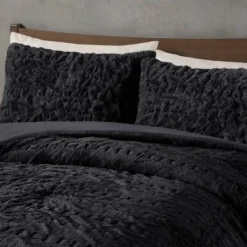 Madison Park 3pc Full/Queen Dakota Ruched Fur Down Alternative Comforter Set Black -Bedding Promotion GUEST fc98f132 34e0 4e17 8166 23907c2f6682